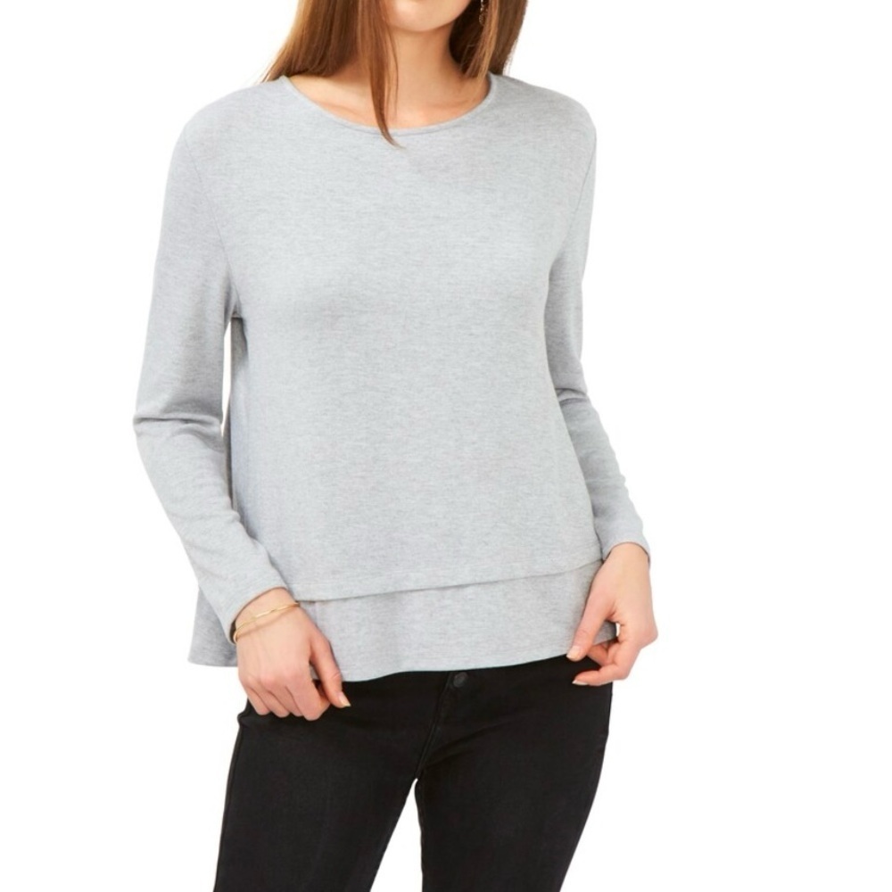 1.State NWT Long Sleeve Oversized Heather Gray Top- Size S